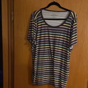 Torrid Gray and Pink Super Soft Knit Top